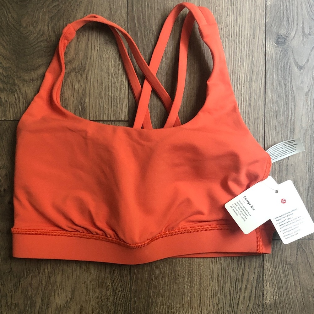 lululemon athletica Orange Crossback Sports Bra